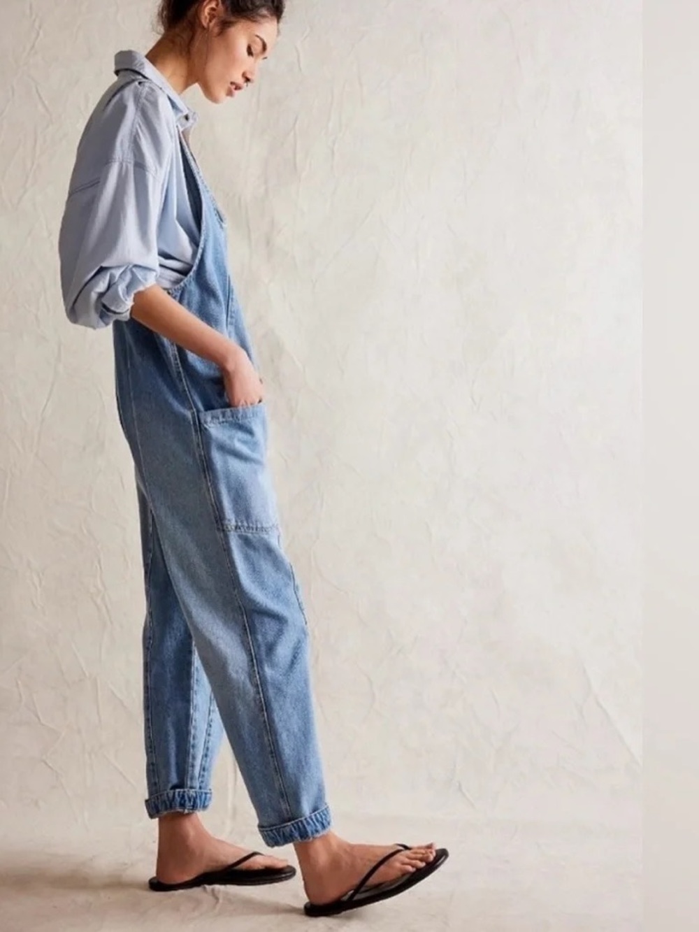 Free People We The Free High Roller Jumpsuit in Sapphire Blue - Picture 2 of 15